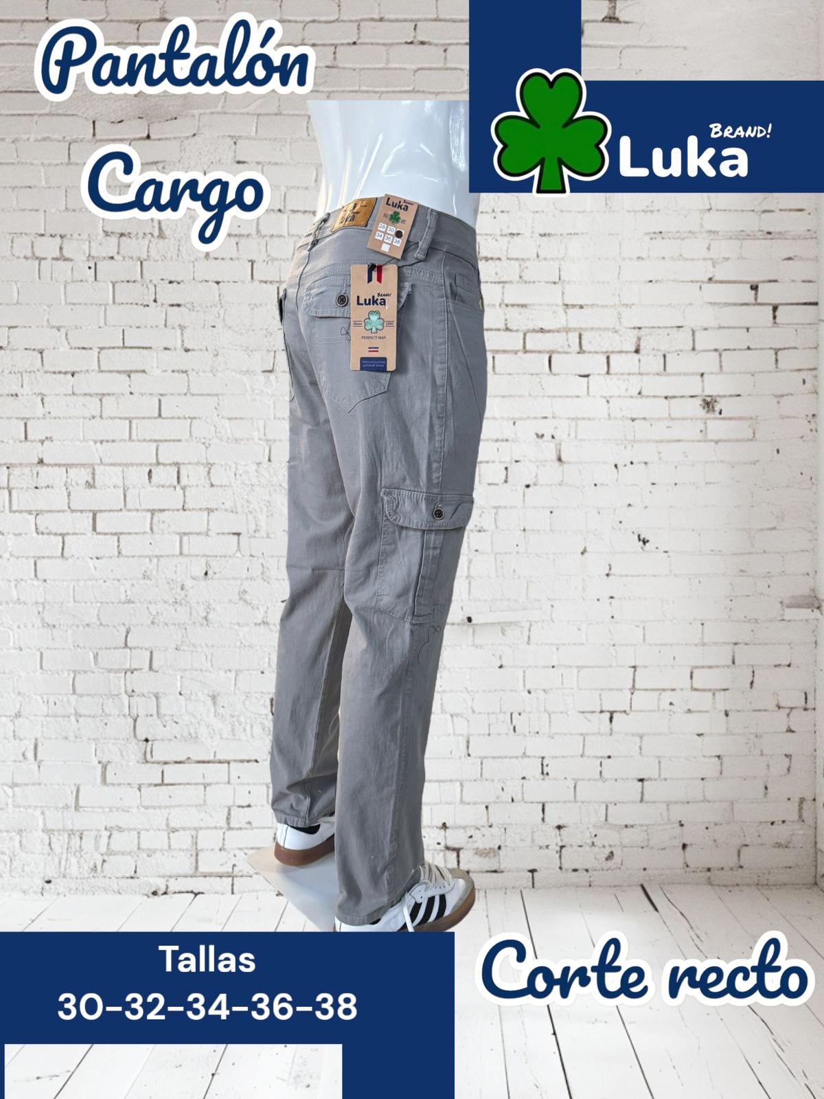 pantalon cargo gris
