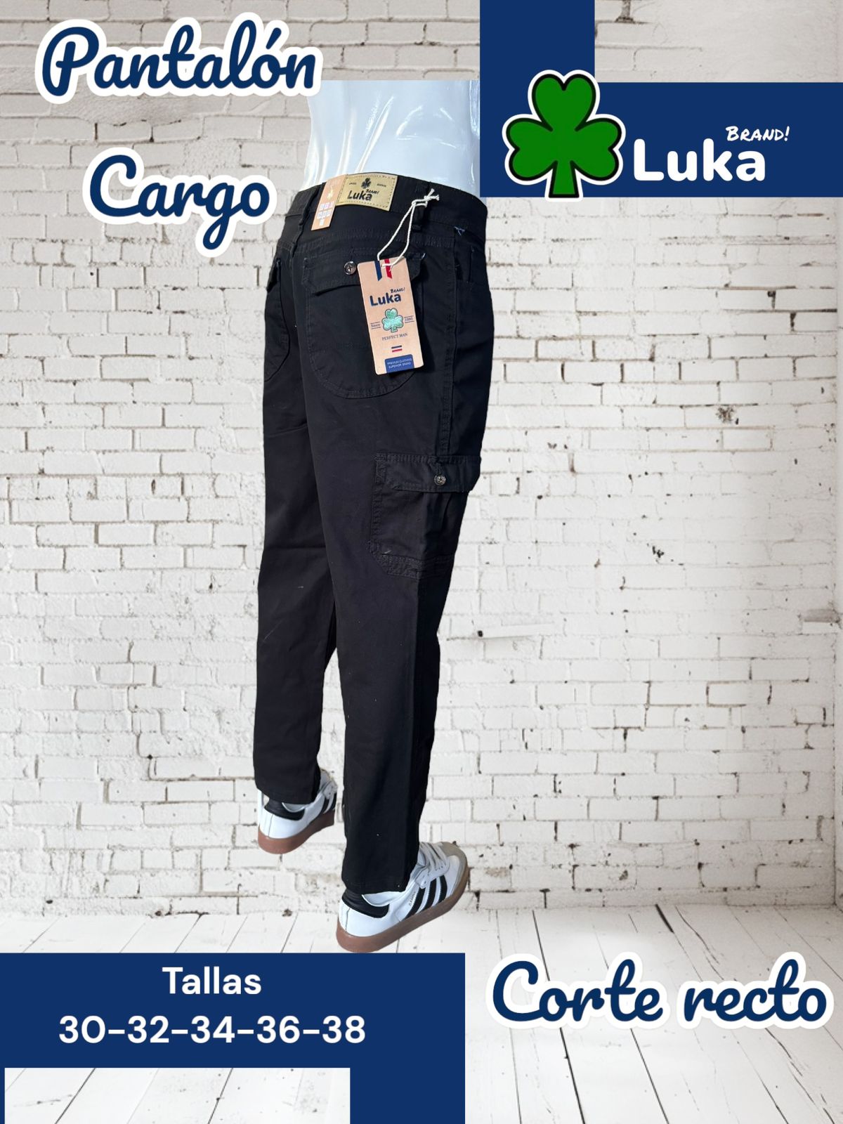 pantalon tipo cargo negro